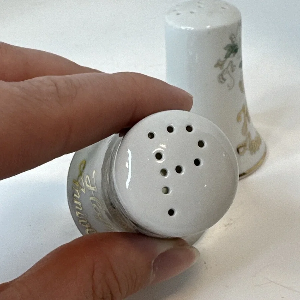 Happy Anniversary Bell Shaped Salt & Pepper Shakers Lefton Japan 1150